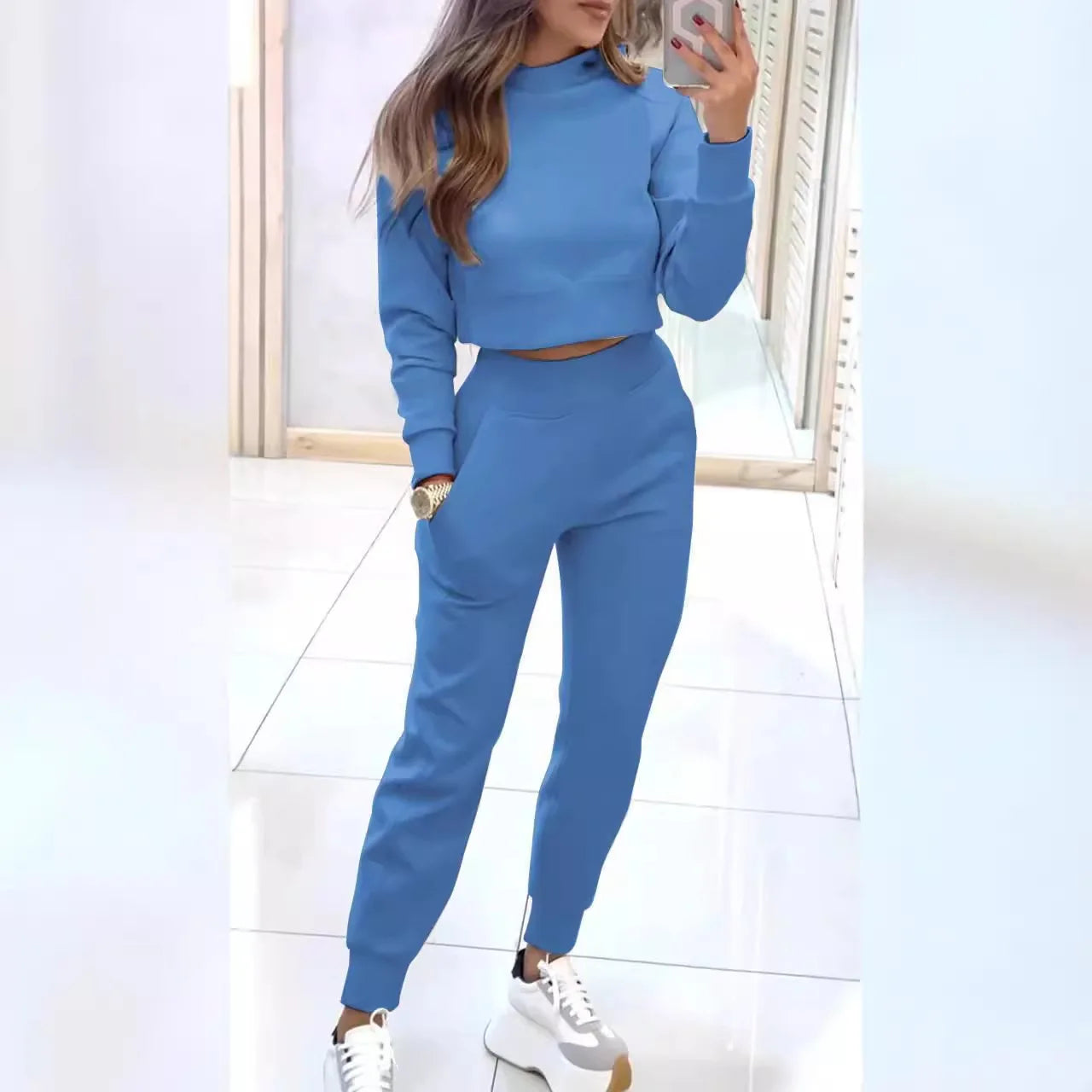 2025 Women's Long Sleeve Turtleneck Lounge Set