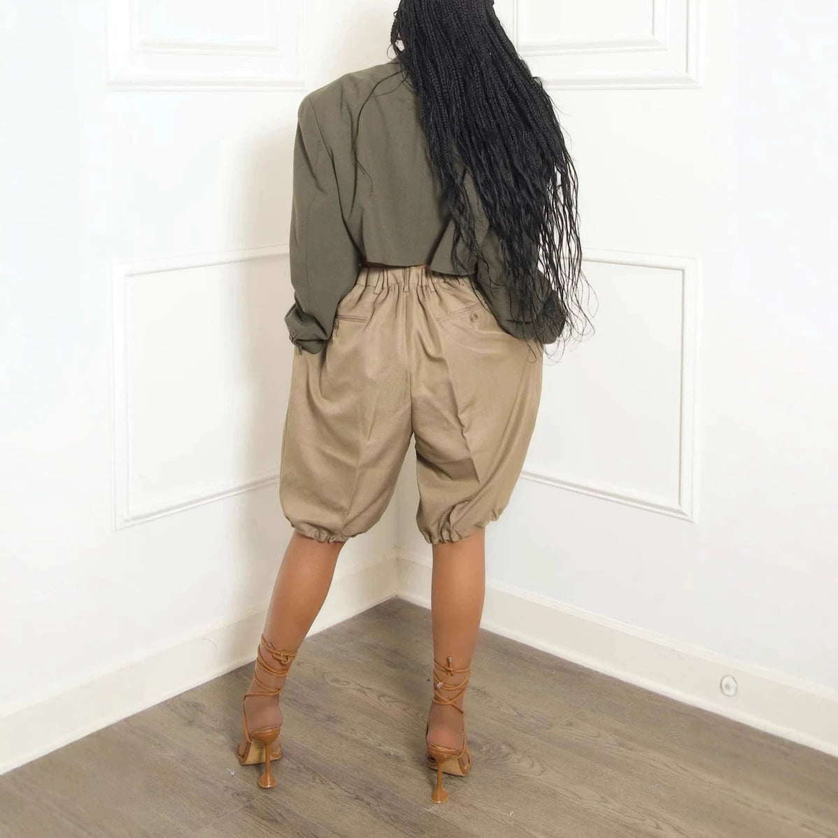 Cross-Border Foreign Trade European and American Women's Clothing Amazon New Fashion Loose Casual Lantern Pants Cuffed Shorts
