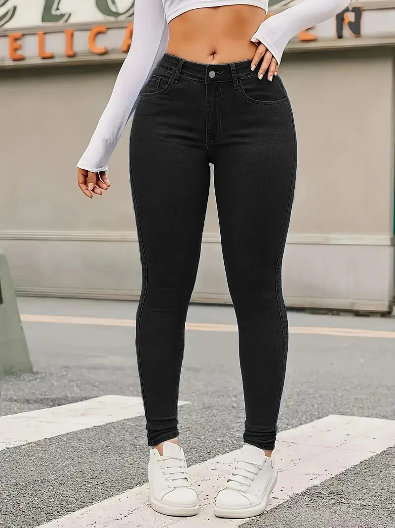 Amazon Aliexpress Hot-Selling Women's Clothing European and American Style Butt-Lifting Slimming High-Waisted Stretch Jeans Cross-Border Jeans for Women