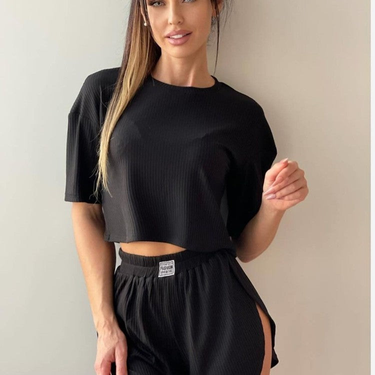 2025 European and American Casual Women's Pajamas, Comfortable and Sexy Shorts, Home Wear Set, Can Be Worn Outside, Cross-Border