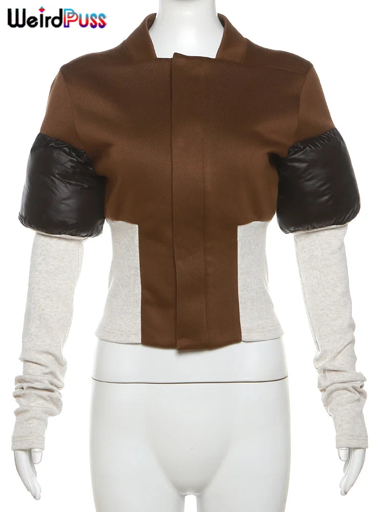 Weird Puss Patchwork Long Sleeve Jacket