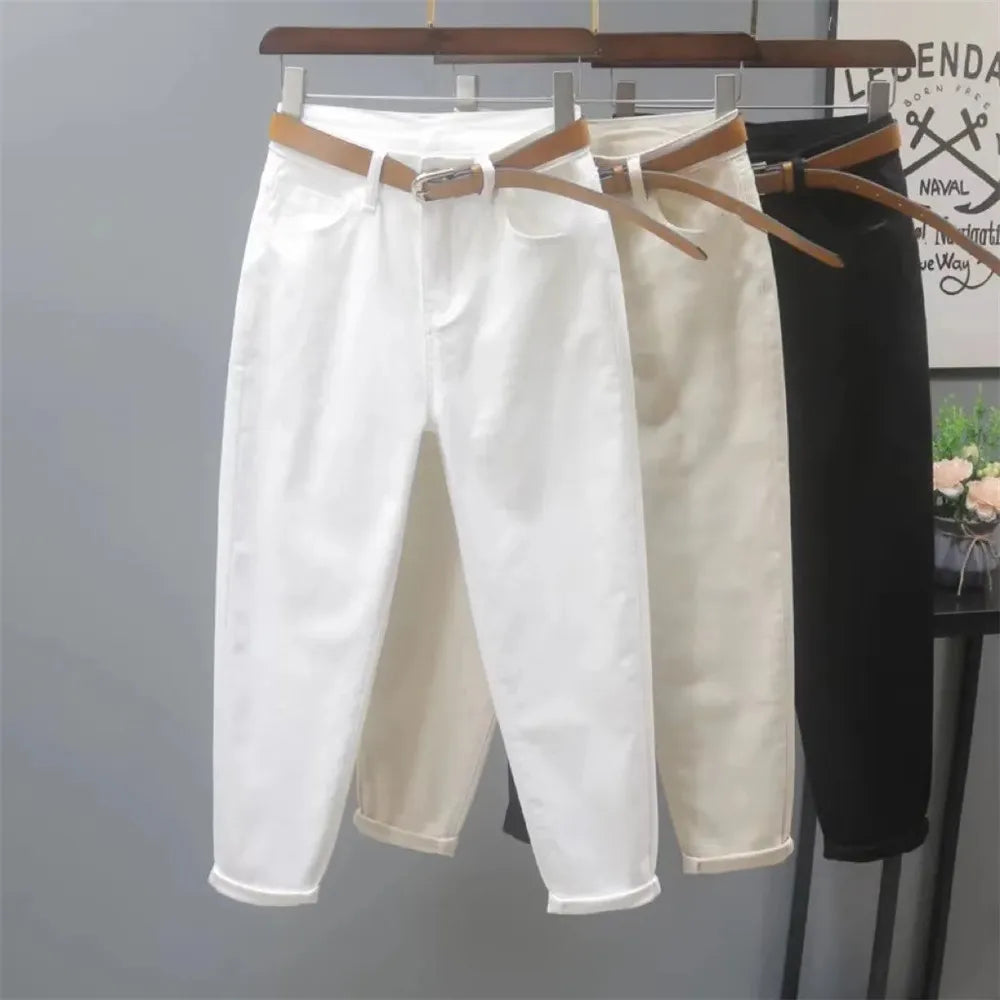 White Jeans Women's Loose Casual Harem Pants Spring Summer