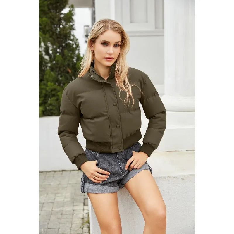 Women's Cozy High-Neck Zip-Up Jacket
