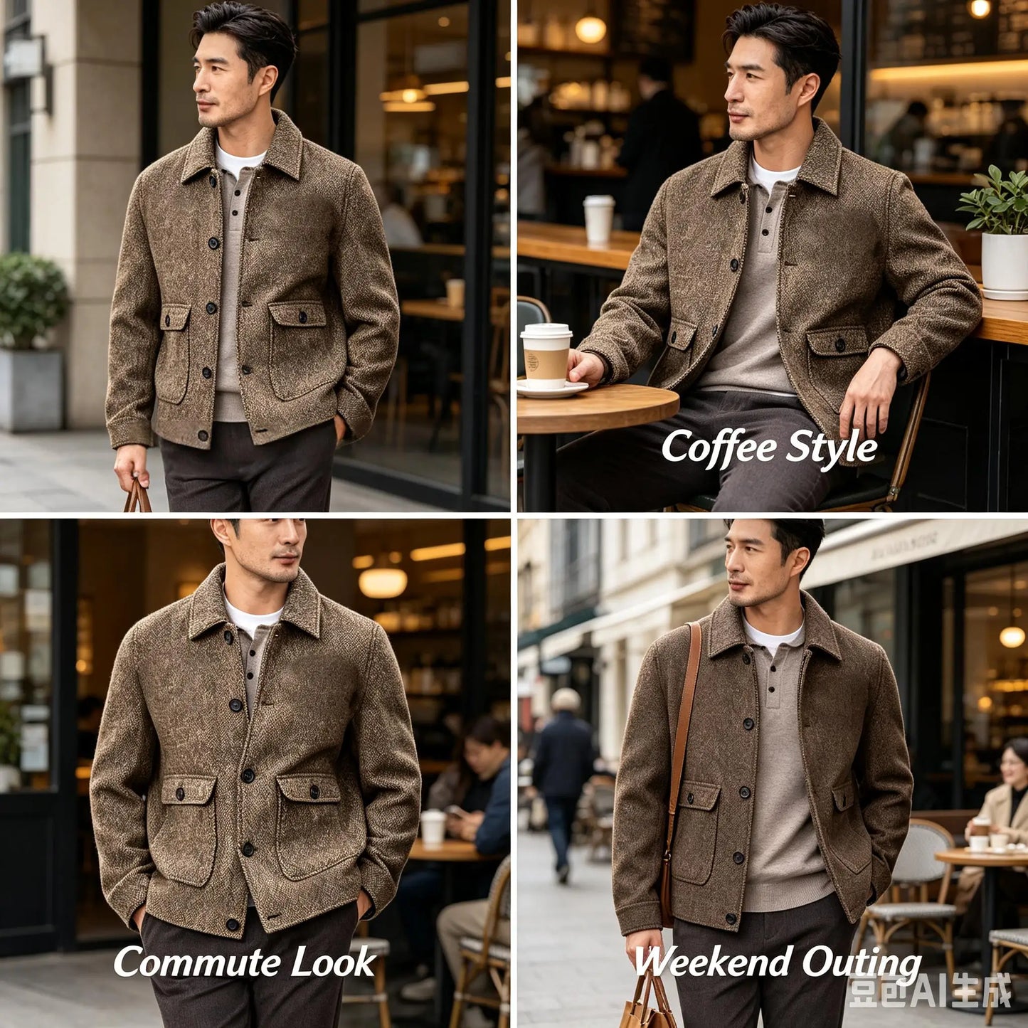 Men Vintage Button Jacket Casual Outerwear For Daily Commute