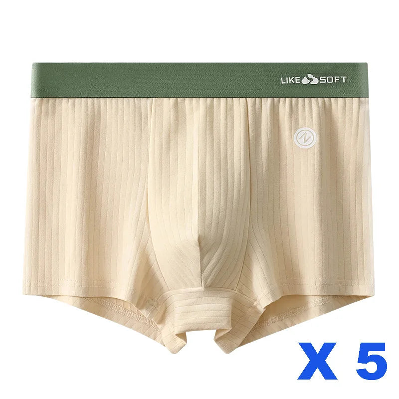 5 Pcs Men's Striped Funny Boxer Shorts Underwear Sexy Underpants Man Male Homme U Convex Shorts Lingerie Boxershorts  Panties