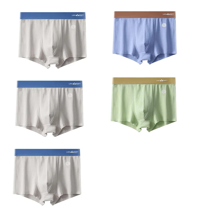 5 Pcs Men's Striped Funny Boxer Shorts Underwear Sexy Underpants Man Male Homme U Convex Shorts Lingerie Boxershorts  Panties