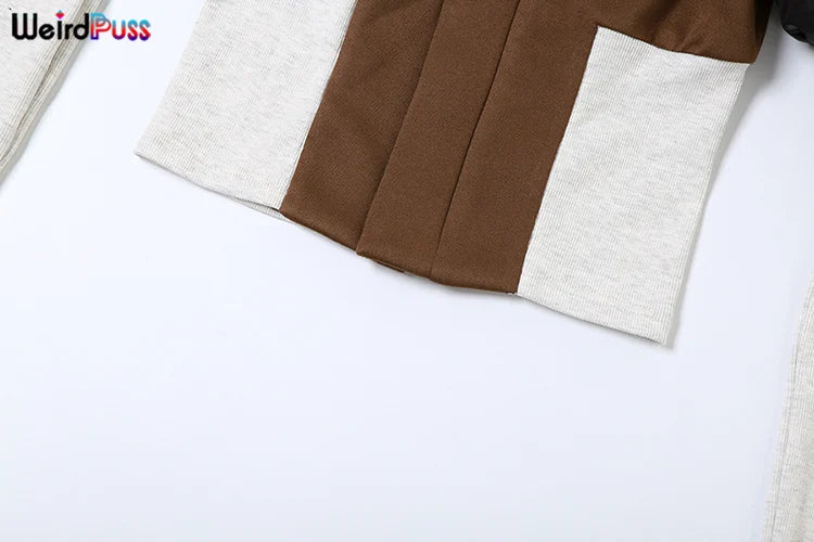 Weird Puss Patchwork Long Sleeve Jacket