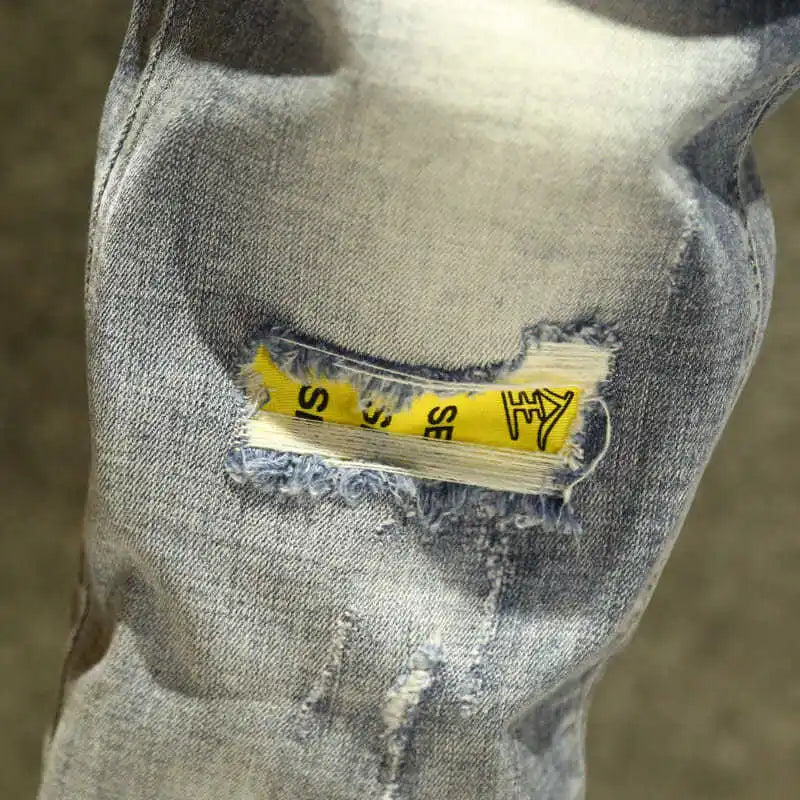 Men's Casual Slim Denim Pencil Spring Autumn Skinny Ripped Classic Jeans Cowboy Pants for Men