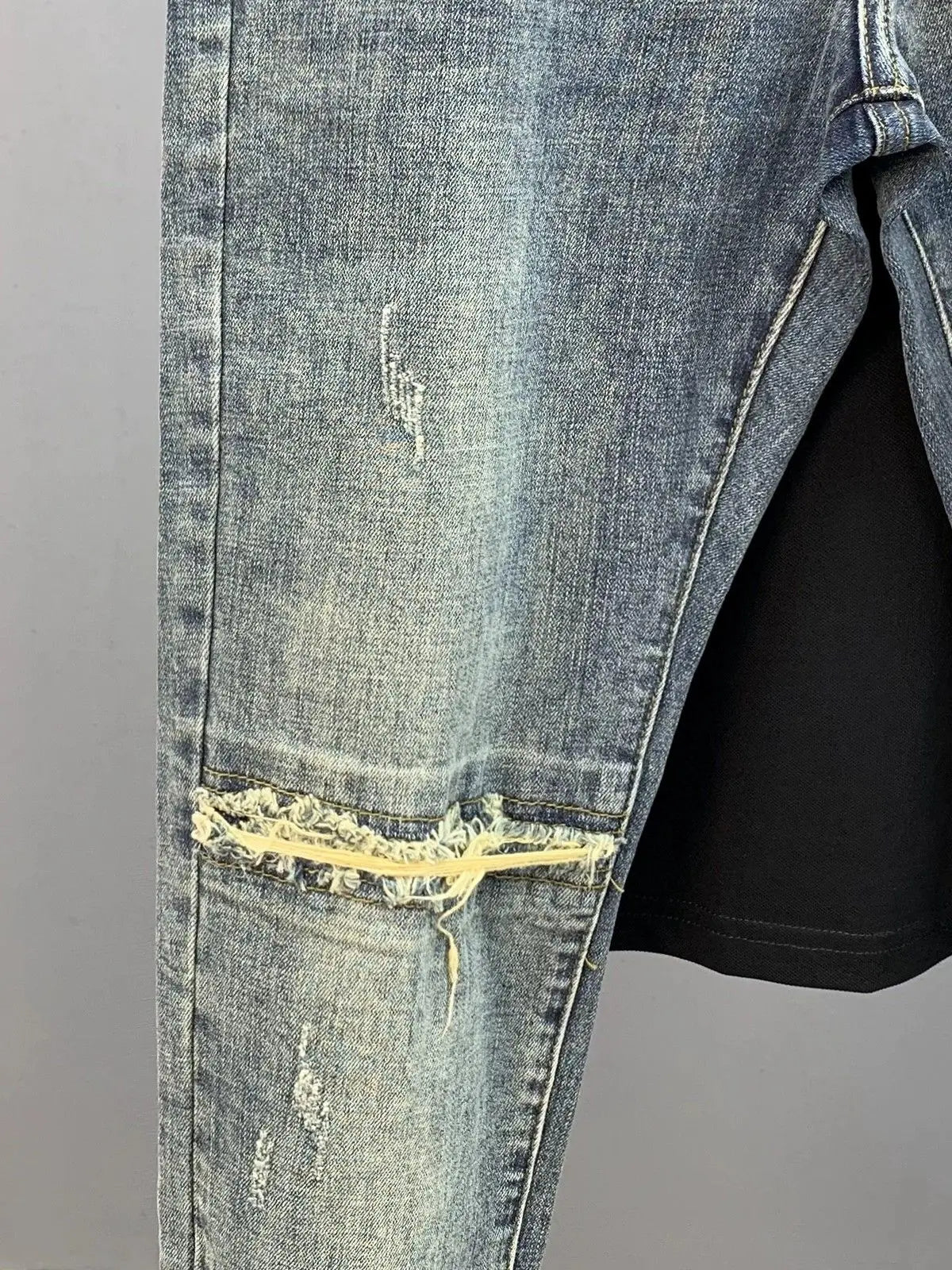 Casual Denim Slim Jeans Stretch Luxury Knee Cut Boyfriend Jeans