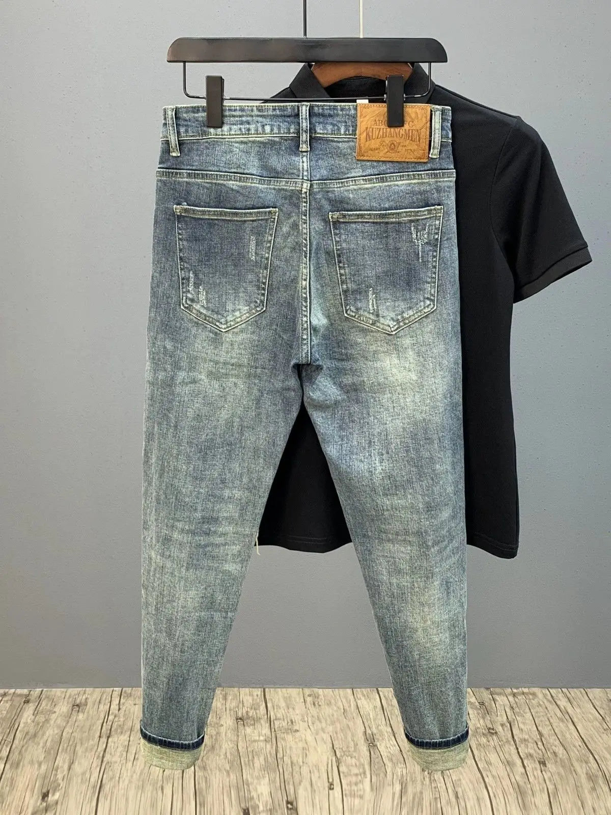 Casual Denim Slim Jeans Stretch Luxury Knee Cut Boyfriend Jeans