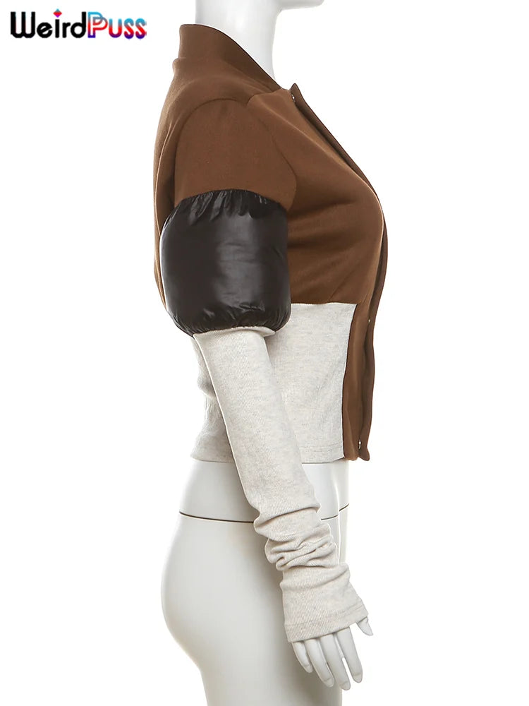 Weird Puss Patchwork Long Sleeve Jacket