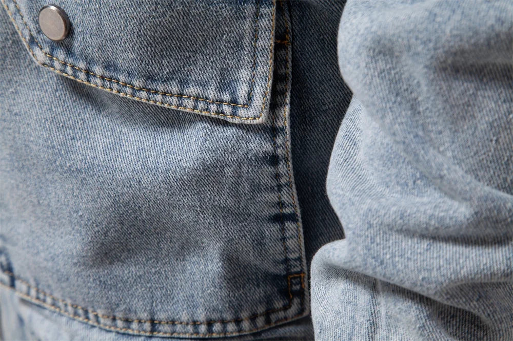 Men's Premium Fur Collar Denim Jacket – Warm Fleece-Lined Winter Coat