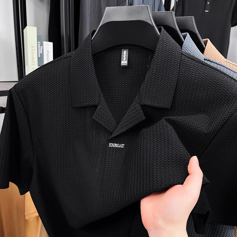 Men's Cuban Collar Short Sleeve Shirt
