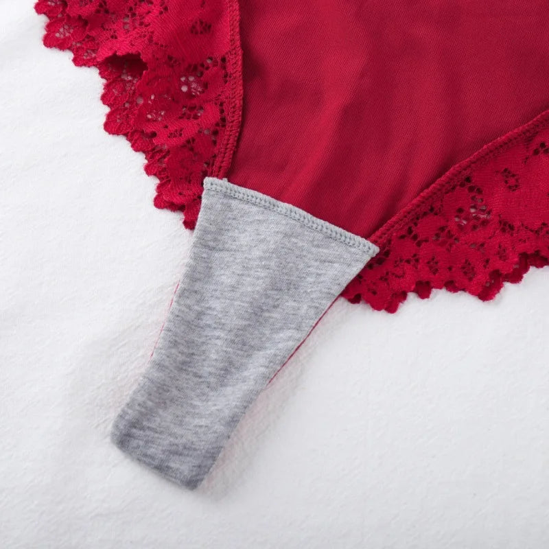 Women's High Waist Panties Sexy Underpants Spliced Lace Lingerie