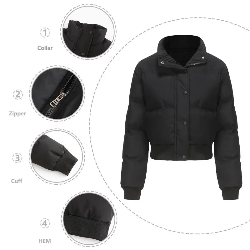 Women's Cozy High-Neck Zip-Up Jacket