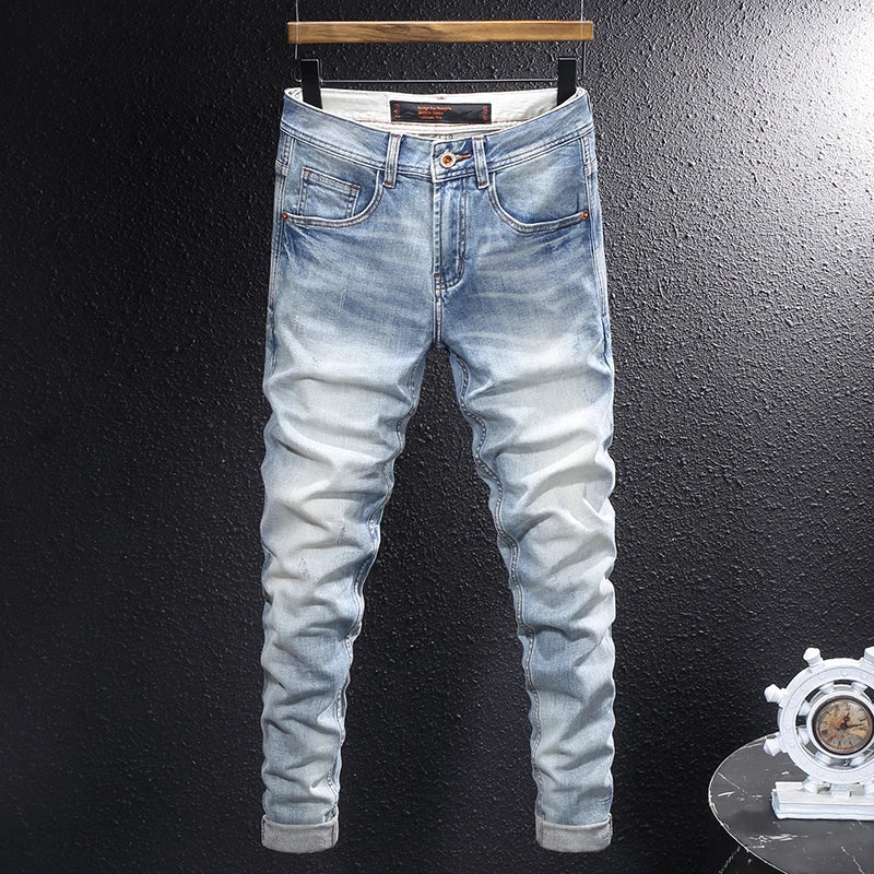 Vintage Casual Denim Pants Hombre
