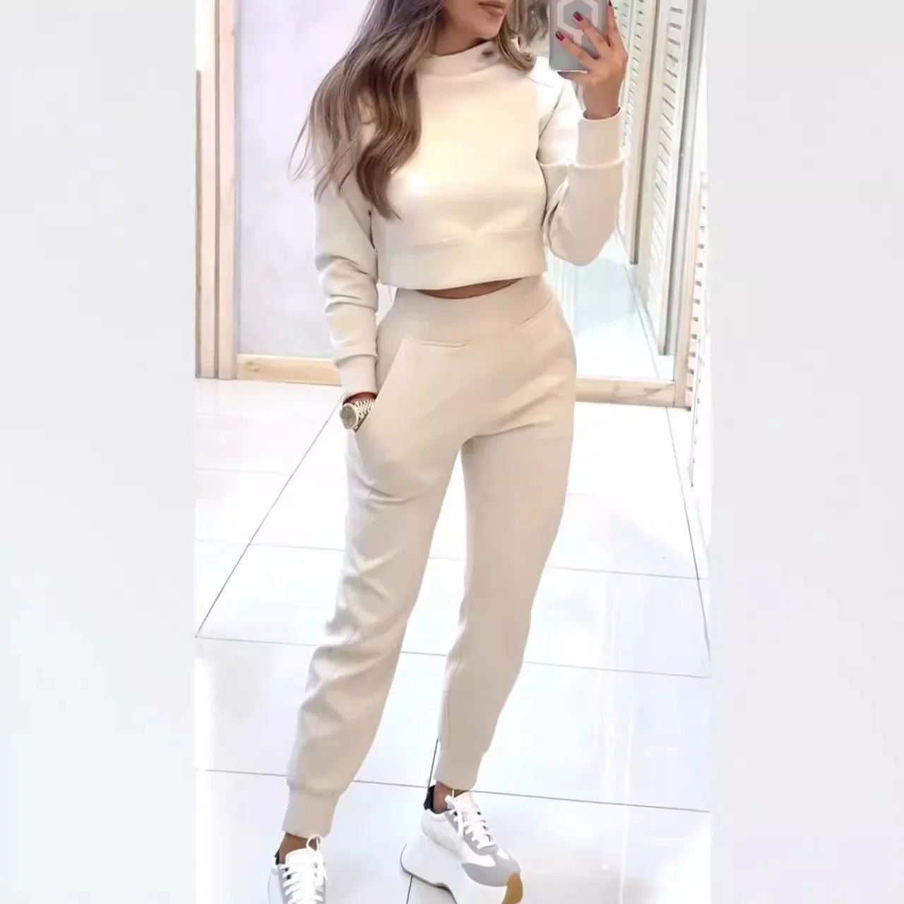 2025 Women's Long Sleeve Turtleneck Lounge Set