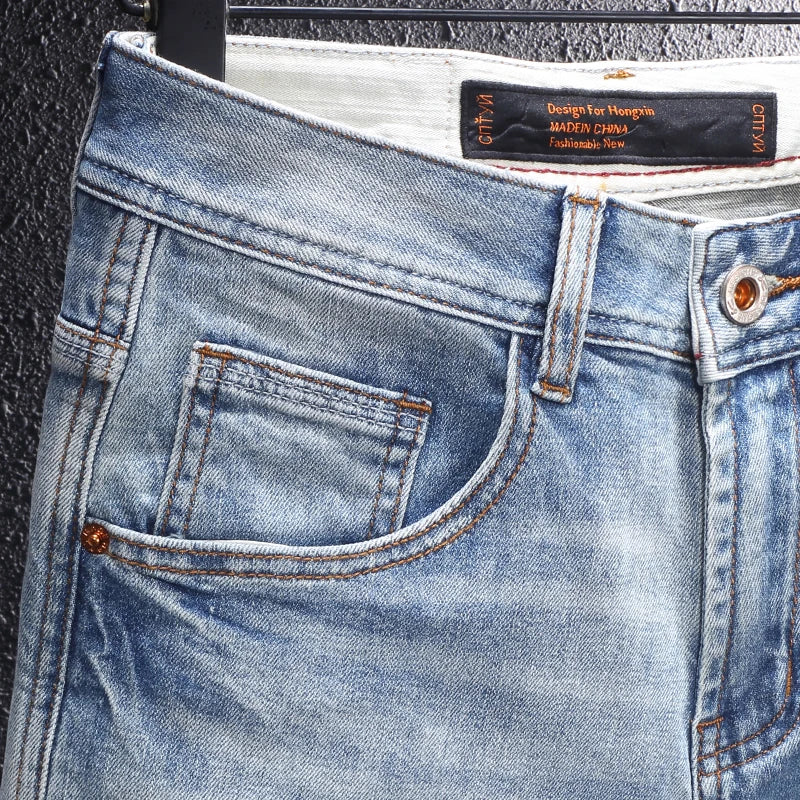 Vintage Casual Denim Pants Hombre