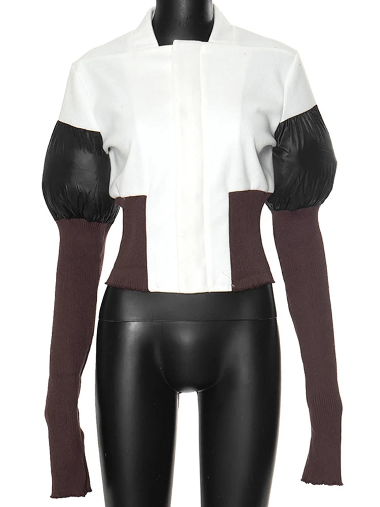 Weird Puss Patchwork Long Sleeve Jacket
