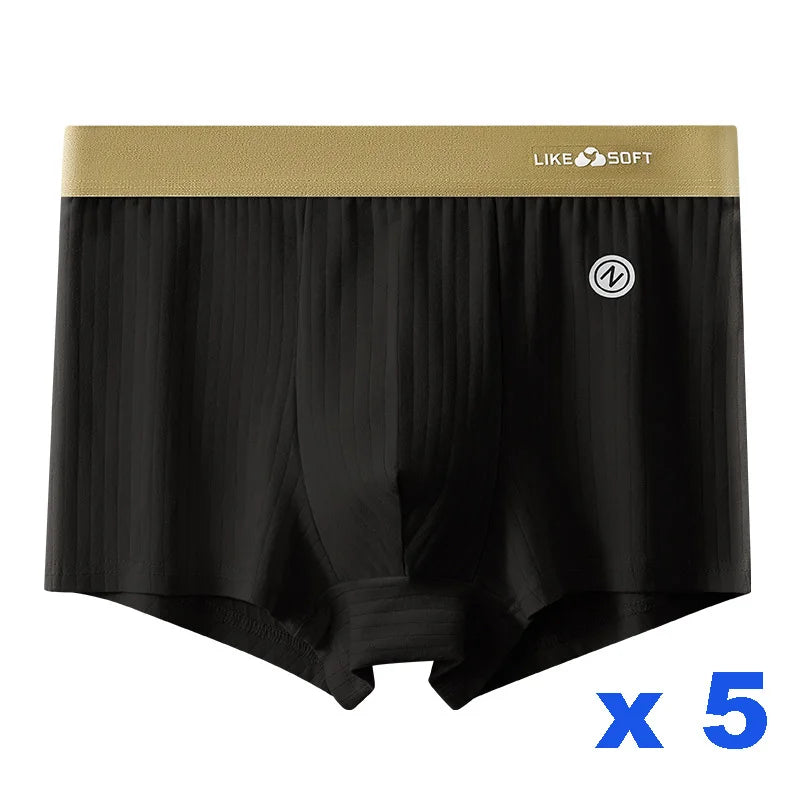 5 Pcs Men's Striped Funny Boxer Shorts Underwear Sexy Underpants Man Male Homme U Convex Shorts Lingerie Boxershorts  Panties