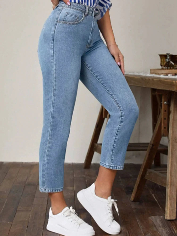 Mirror Atelier Women's Premium Straight-Leg Denim Jeans | High-Waist Fit