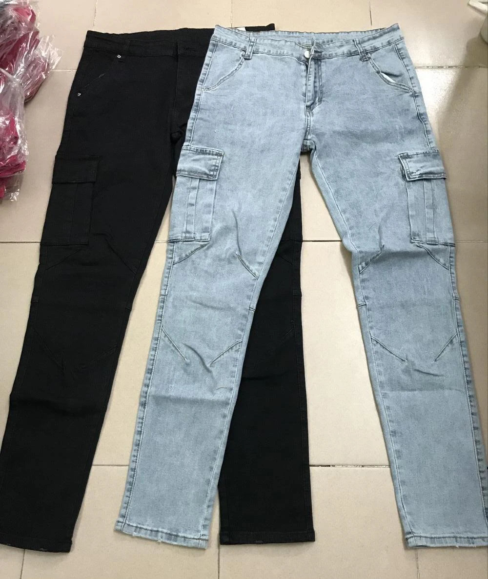 Men's Slim Fit Cargo Denim Jeans