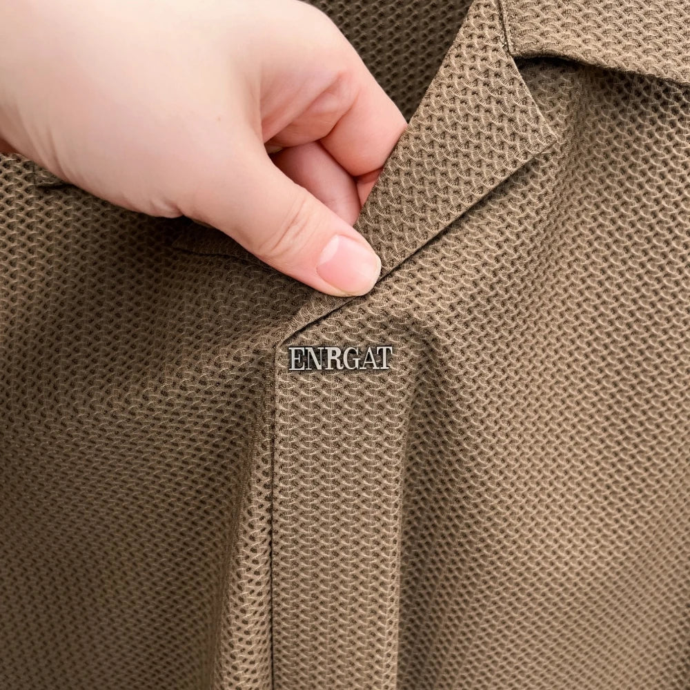 Men's Cuban Collar Short Sleeve Shirt