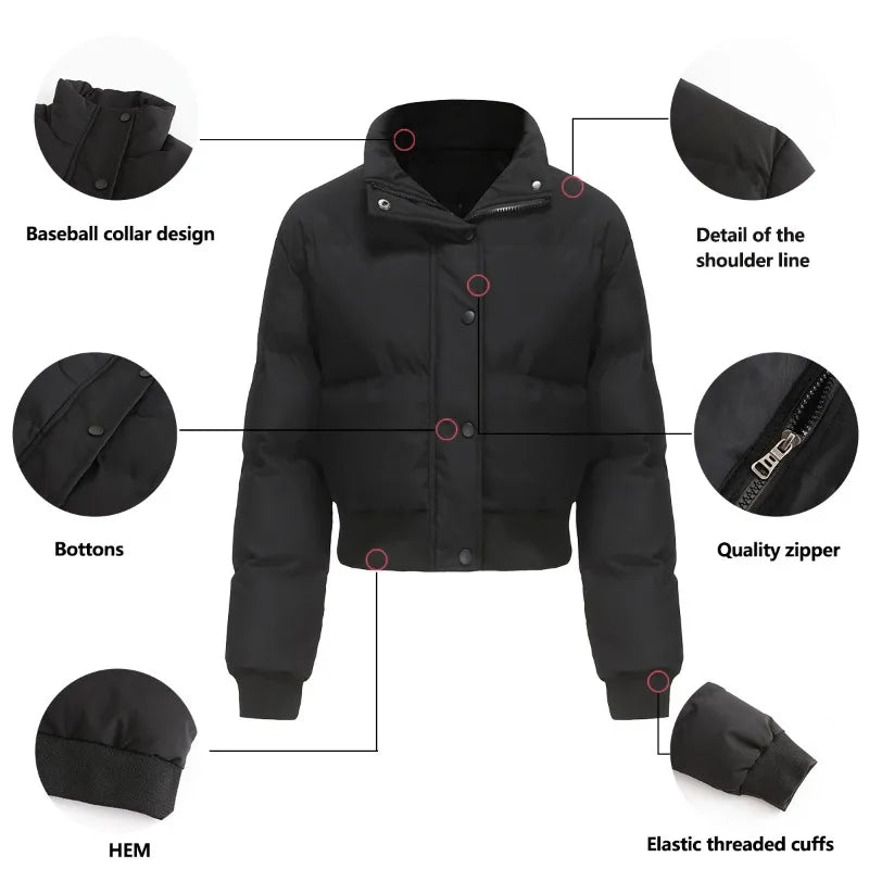 Women's Cozy High-Neck Zip-Up Jacket