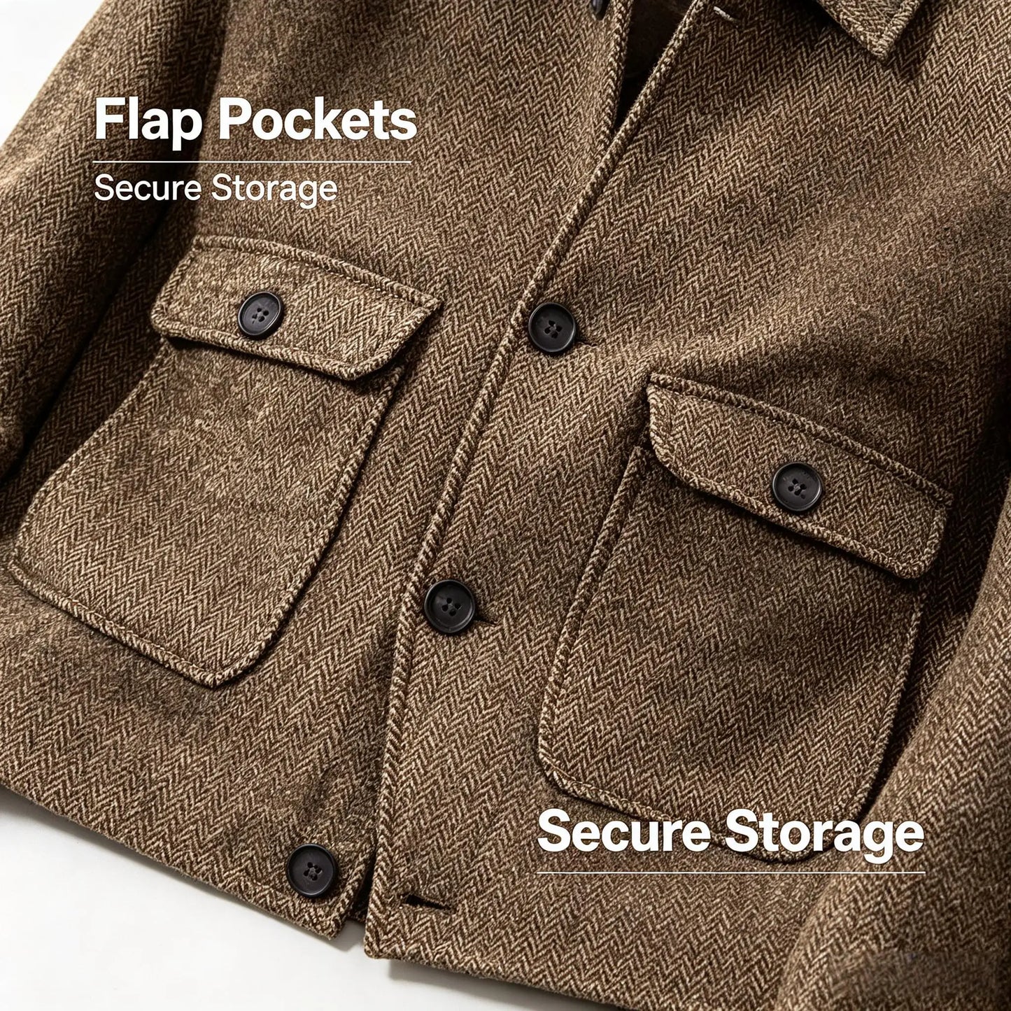 Men Vintage Button Jacket Casual Outerwear For Daily Commute