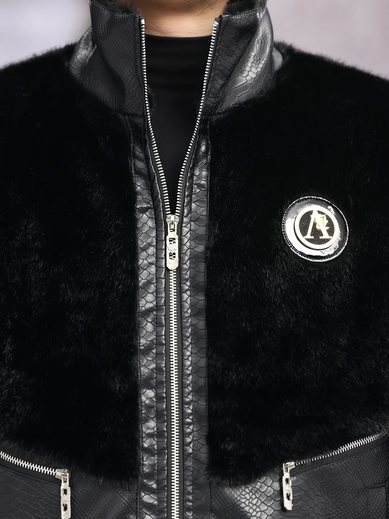 Men’s Winter Faux Fur-Lined Jacket