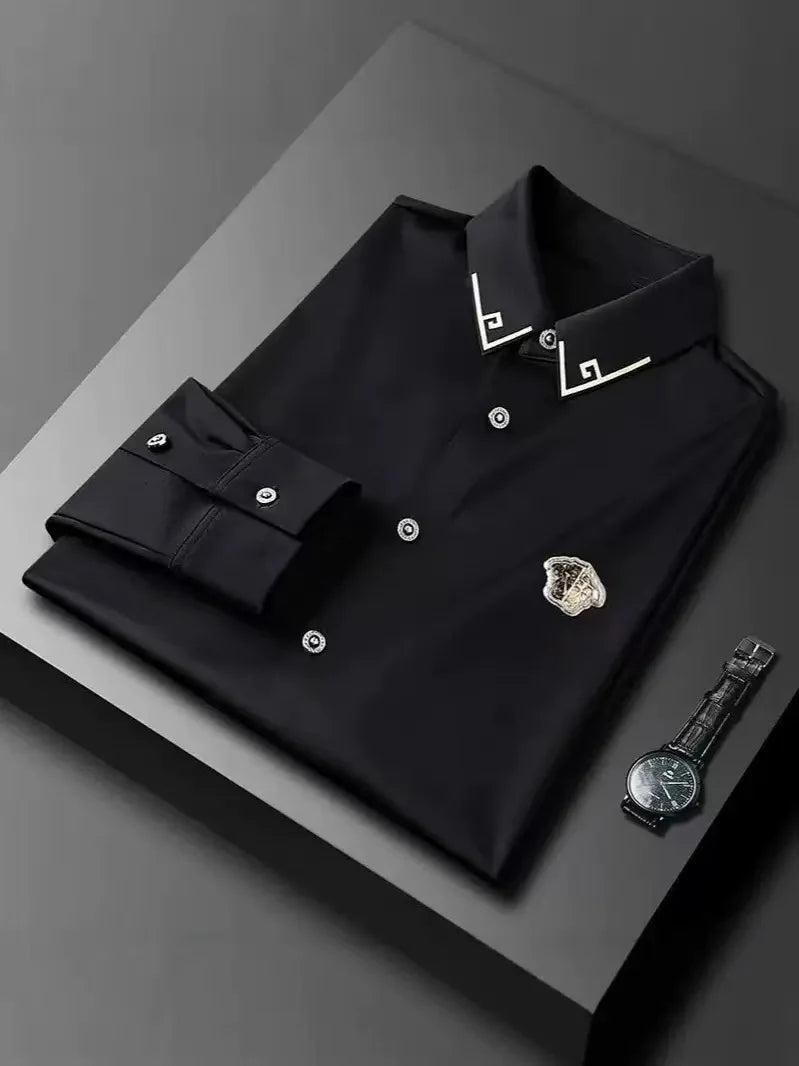 Men’s High-End Lightweight Long Sleeve Shirt – Slim Fit Business Casual Dress Shirt
