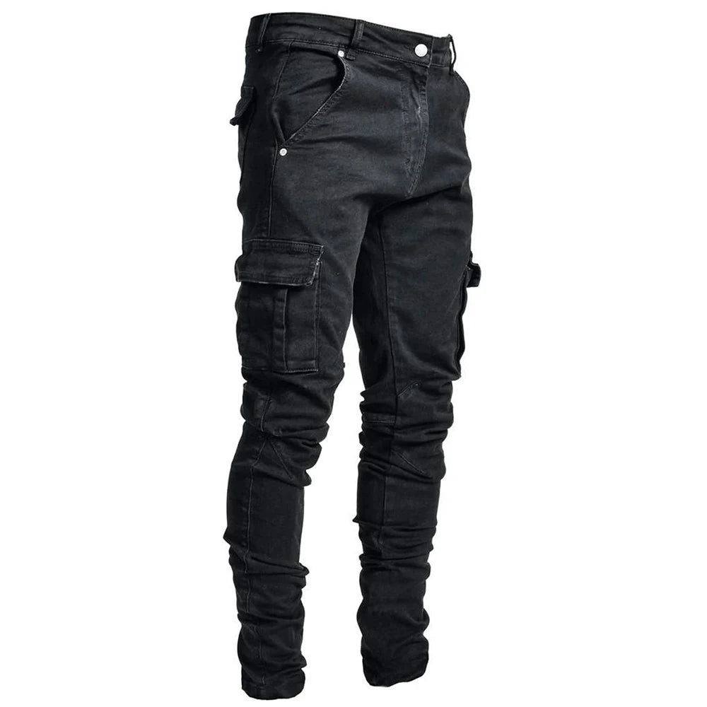 Men's Slim Fit Cargo Denim Jeans