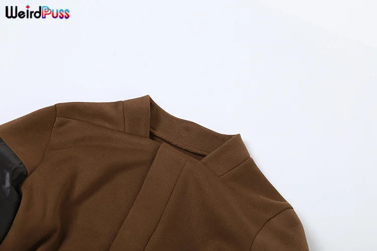 Weird Puss Patchwork Long Sleeve Jacket