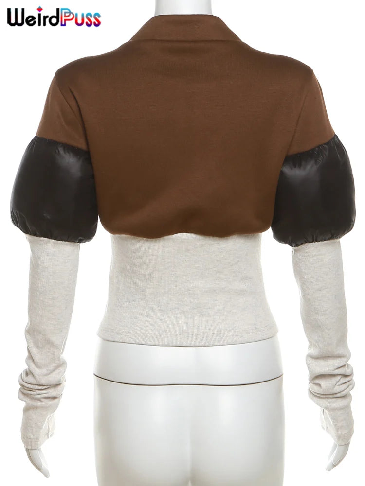 Weird Puss Patchwork Long Sleeve Jacket
