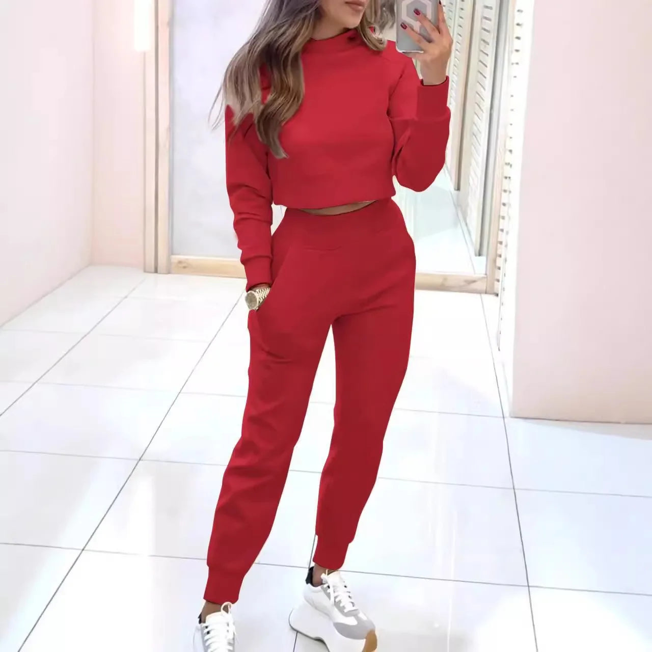 2025 Women's Long Sleeve Turtleneck Lounge Set