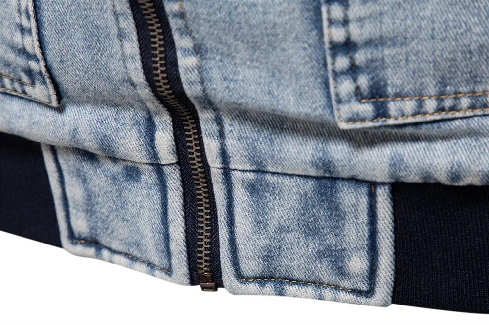 Men's Premium Fur Collar Denim Jacket – Warm Fleece-Lined Winter Coat