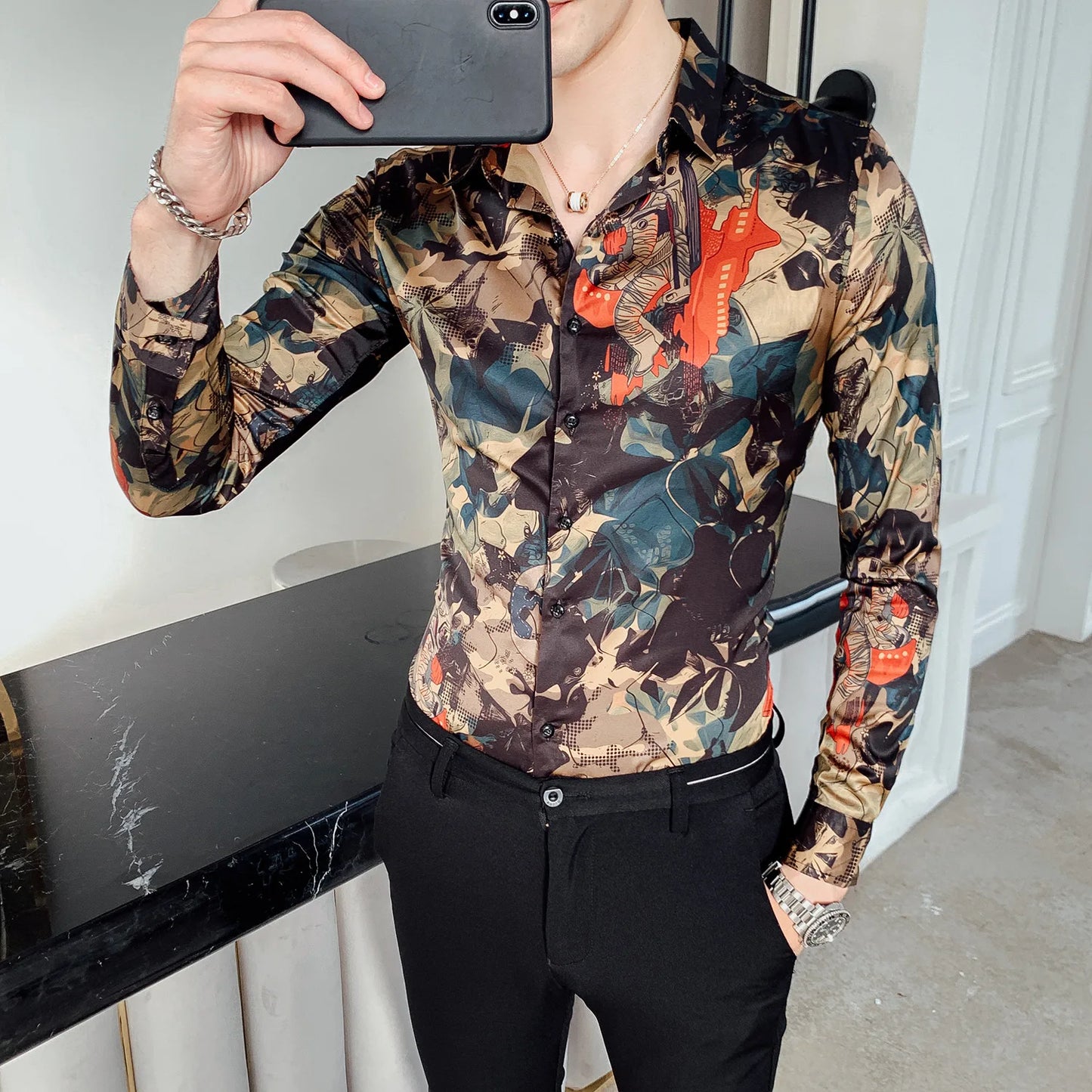 New Vintage Printed Shirt MEN’S FLORAL SIGNATURE SHIRT