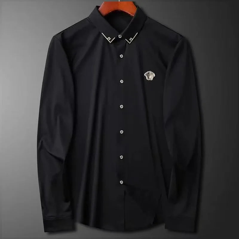 Men’s High-End Lightweight Long Sleeve Shirt – Slim Fit Business Casual Dress Shirt